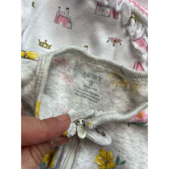 Carters, Mud Pie and More Girls Sizes Newborn-3mo sleepers Zip up and Button - Picture 5 of 7